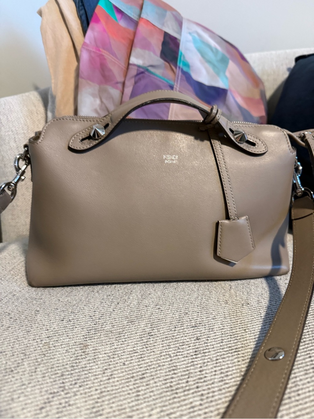 Fendi Taupe By The Way Satchel Top Handle Crossbody